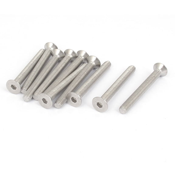 Uxcell M5 x 45mm 304 Stainless Steel Hex Socket Countersunk Flat Head Screw Bolts (10-pack)