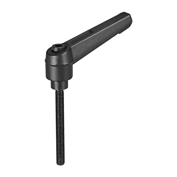 Uxcell M5 x 50mm Metric Adjustable Clamping Lever Handle with Stud Black