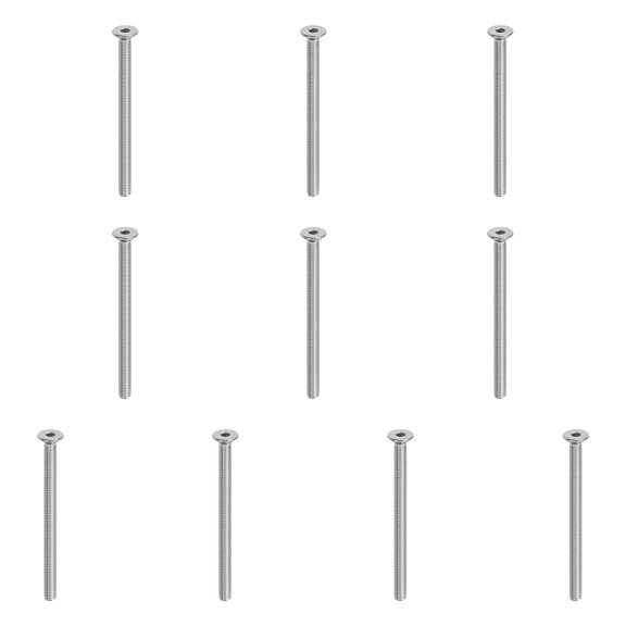 Uxcell Flat Head Socket Cap Screws, 304 Stainless Steel Machine Screws Flat Countersunk Bolt Hex Socket Drive Fasteners Grade M5 x 70 mm 10