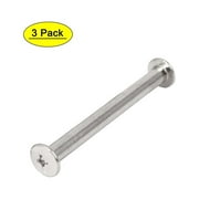 Uxcell M5 x 80mm Metal Scrapbooks Chicago Binding Screws Posts Silver Tone (3-Pack)