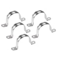 thumbnail image 1 of Uxcell M50 U Shaped Conduit Clamp Saddle Strap Tube Pipe Clip Stainless Steel Silver Tone 5pcs, 1 of 4