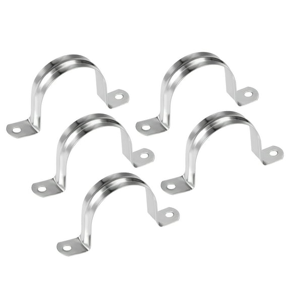 Uxcell M50 U Shaped Conduit Clamp Saddle Strap Tube Pipe Clip Stainless Steel Silver Tone 5pcs