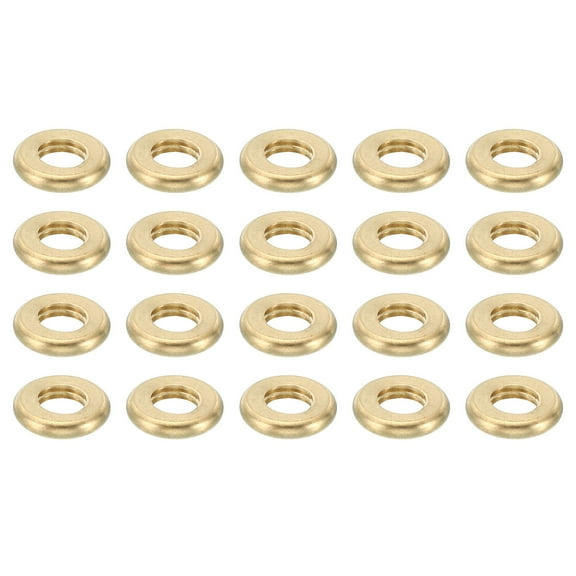 Uxcell M5x0.8 Brass Round Locknut 20 Pack Flat Wheel Ring Lock Nut Smooth Surface Decoration