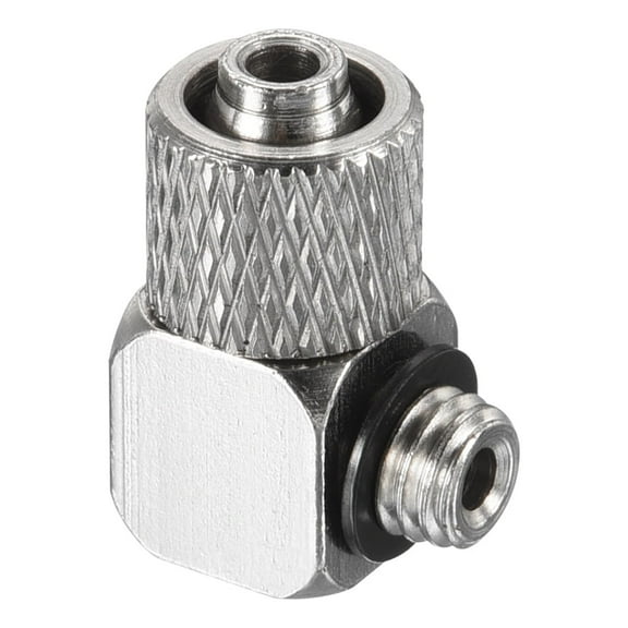 Uxcell M5x0.8 Compression Fitting Connector Male Thread Push to Quick Connect Air Tube Hose Angle Adapter 1 Pack