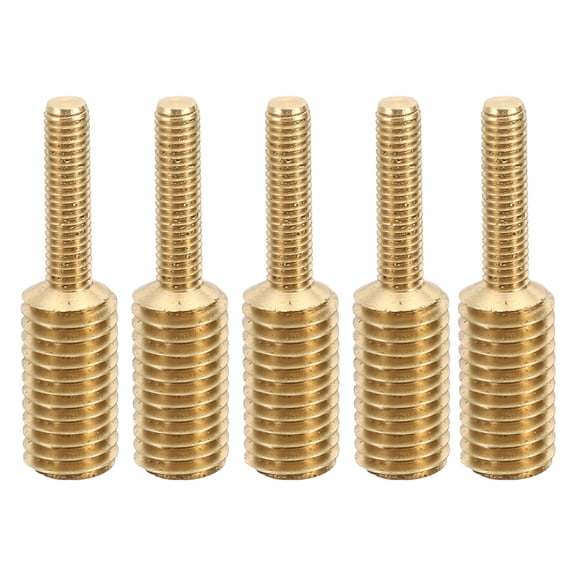Uxcell M5x0.8 to M10x1.5 Double End Stud Screw Bolt, 5pcs Brass Rod Bolts Thread Reducer Adapter 40mm