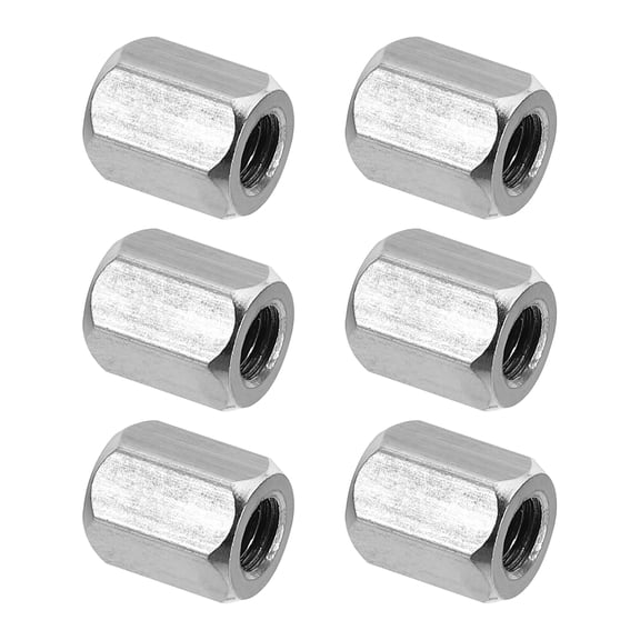 Uxcell M5x0.8mm Stainless Steel Hex Coupling Nuts, 6pcs 10mm Threaded Rod Connector