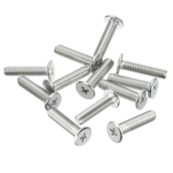 Uxcell M5x0.8x20mm 20 Pack Metal Flat Round Head Screws Phillips Drive Machine Bolt