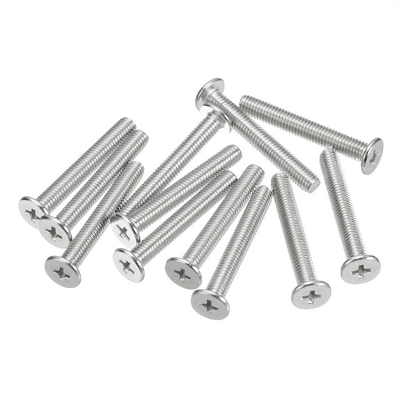 Uxcell M5x0.8x35mm 20 Pack Metal Flat Round Head Screws Phillips Drive Machine Bolt