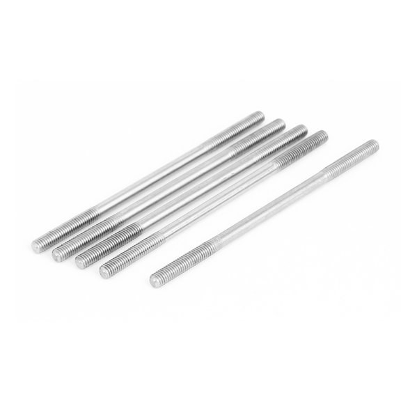 Uxcell M5x100mm Stainless Steel Double End Threaded Stud Screw Bolt Silver Tone 5 Pack