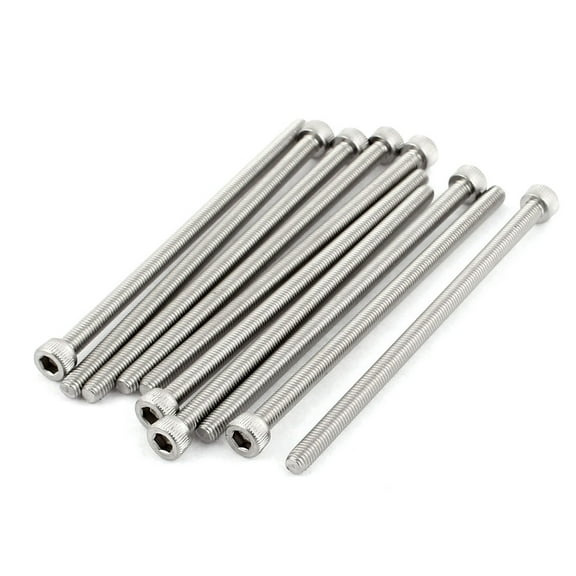Uxcell M5x100mm Thread 304 Stainless Steel Hex Socket Head Cap Screw Bolt DIN912 (10-pack)