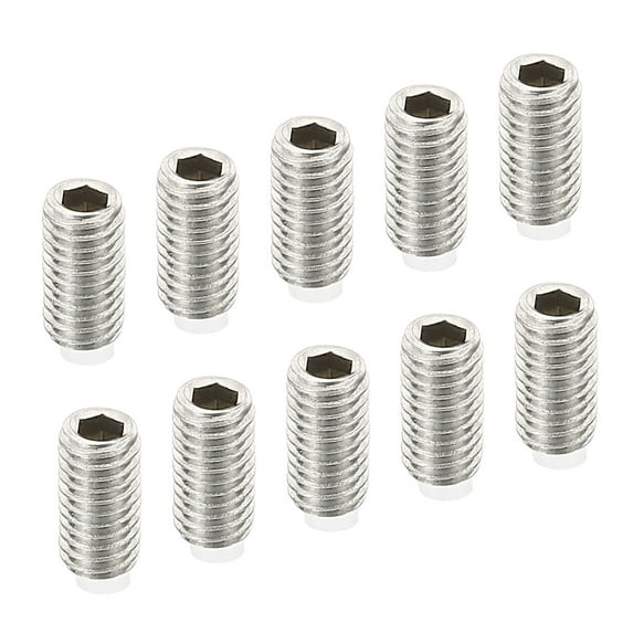 Uxcell M5x10mm 304 Stainless Steel Grub Screw Metric Hex Socket Head Nylon Cup Point Screws 10 Pack