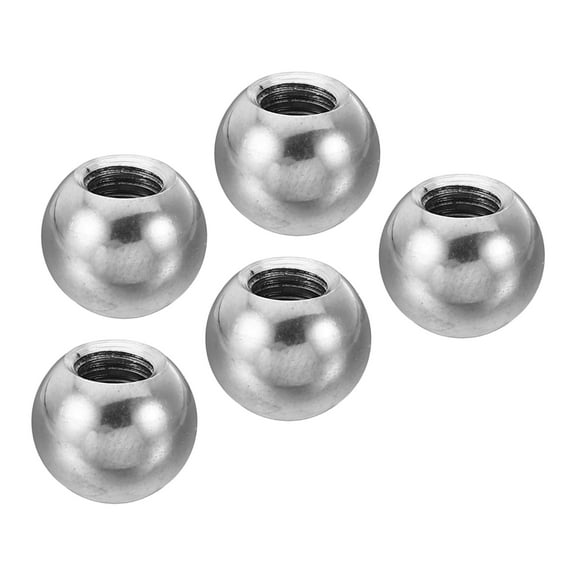 Uxcell M5x10mm Ball Nuts Knob, 5 Pack Thread 304 Stainless Steel Round Blind Hole Screw Cap Cover, Silver