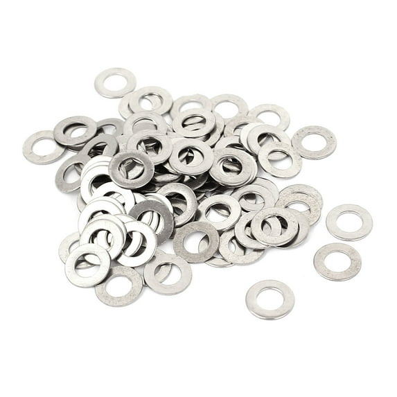 Uxcell M5x10mmx0.5mm Stainless Steel Round Flat Washer for Bolt Screw (100-pack)