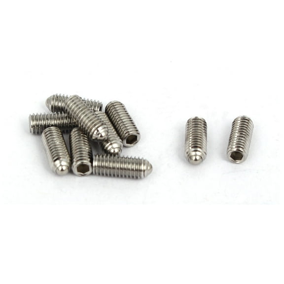 Uxcell M5x12mm 304 Stainless Steel Spring Hex Socket Ball Point Grub Set Screws (10-pack)