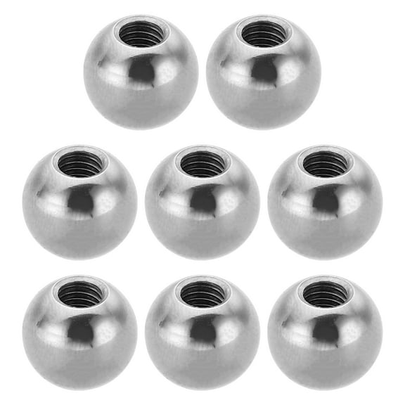 Uxcell M5x12mm Ball Nuts Knob, 8 Pcs Female Thread 304 Stainless Steel Round Blind Hole Screw Cap Cover, Silver