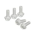 thumbnail image 1 of Uxcell M5x14mm Phillips Hex Head Flange Bolts, 10 Pack 304 Stainless Steel Screws, 1 of 5