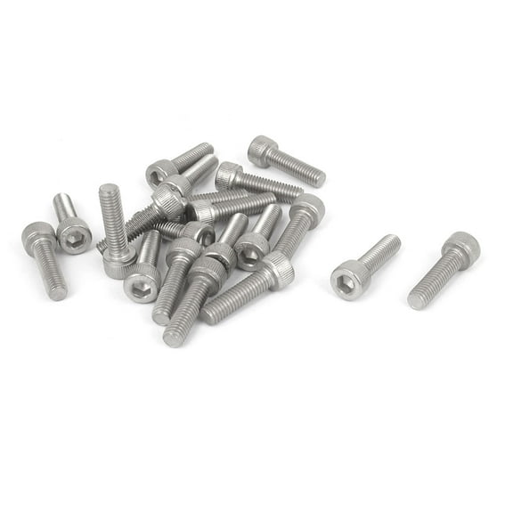 Uxcell M5x18mm Thread 304 Stainless Steel Hex Bolt Socket Head Cap Screws (20- Pack)