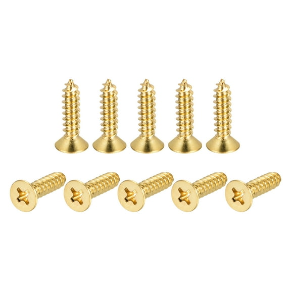 Uxcell M5x20mm Brass Wood Screws, Phillips Flat Head Self Tapping Connector 48 Pack