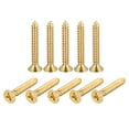 thumbnail image 1 of Uxcell M5x30mm Brass Wood Screws, Phillips Flat Head Self Tapping Connector 32 Pack, 1 of 5