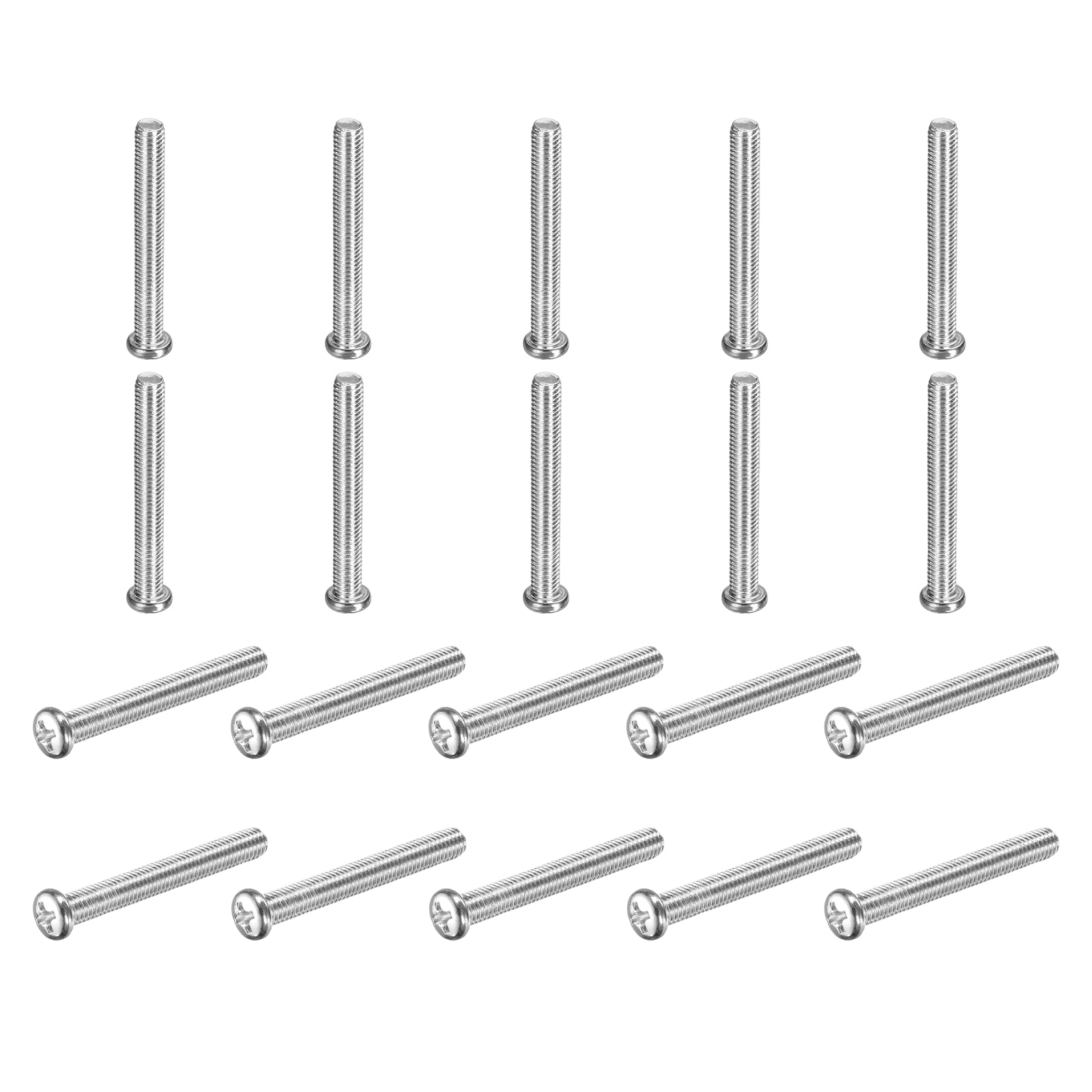 Uxcell M5x40-0.8mm Pan Head Machine Screws, Phillips Drive for Computers, 100 Pcs