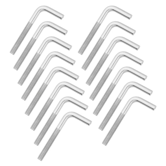 Uxcell M5x50mm 7/L-Shaped Right Angle Bolt Screw, 304 Stainless Steel L Shape Foundation Bolt Long Square Bend Screw, 15 Pcs