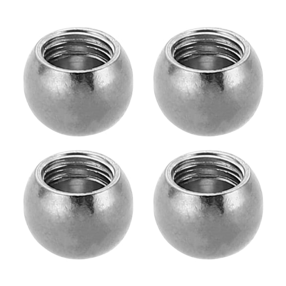 Uxcell M5x6mm Ball Nuts Knob, 4 Pcs Female Thread 304 Stainless Steel Round Blind Hole Screw Cap Cover, Silver