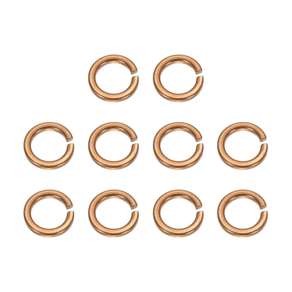 Uxcell M5x7.5x1.3mm Split Lock Washer, 10 PCS Copper Metric Spring Lock Gaskets Washer Spacers for Screws Bolts, Cooper Tone