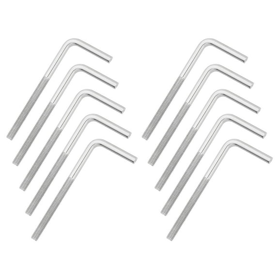 Uxcell M5x70mm 7/L-Shaped Right Angle Bolt Screw, 304 Stainless Steel L Shape Foundation Bolt Long Square Bend Screw, 10 Pcs
