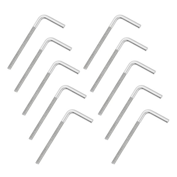Uxcell M5x80mm 7/L-Shaped Right Angle Bolt Screw, 304 Stainless Steel L Shape Foundation Bolt Long Square Bend Screw, 10 Pcs