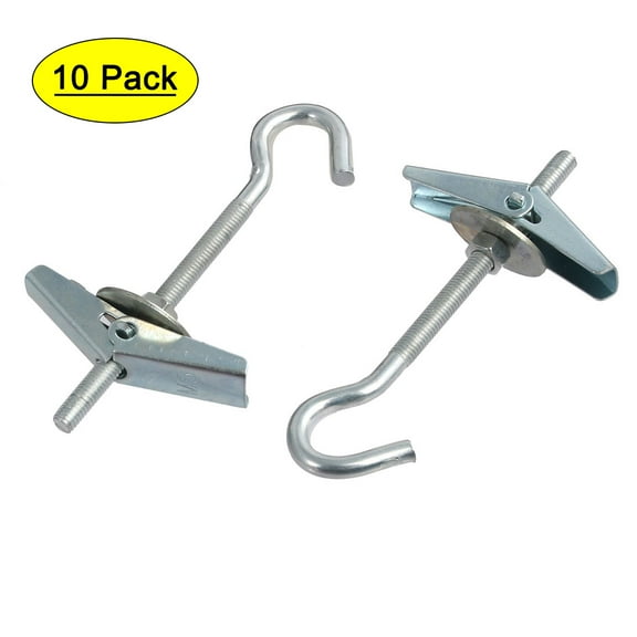 Uxcell M5x90mm Carbon Steel Toggle Eye Screw Hook Washer Nut Assortment 10Pcs