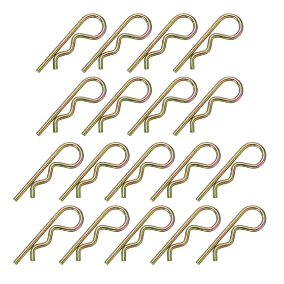 Uxcell M5x90mm Cotter Pins, 8 Pcs Heavy Duty R Clips Hardware Pin Steel Spring Fasteners Hitch Pin Clip for Trailer Locking Lawn Mowers Tractor Carts Truck