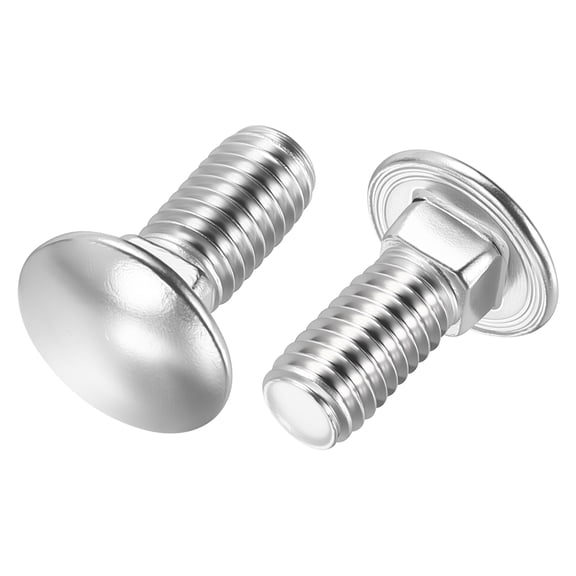 Uxcell M6-1.0x16 Carriage Bolt, 304 Stainless Steel Big Round Head Square Neck Carriage Screws for DIY Mechanical Work(Silver Bright Finish / 8 Pcs)
