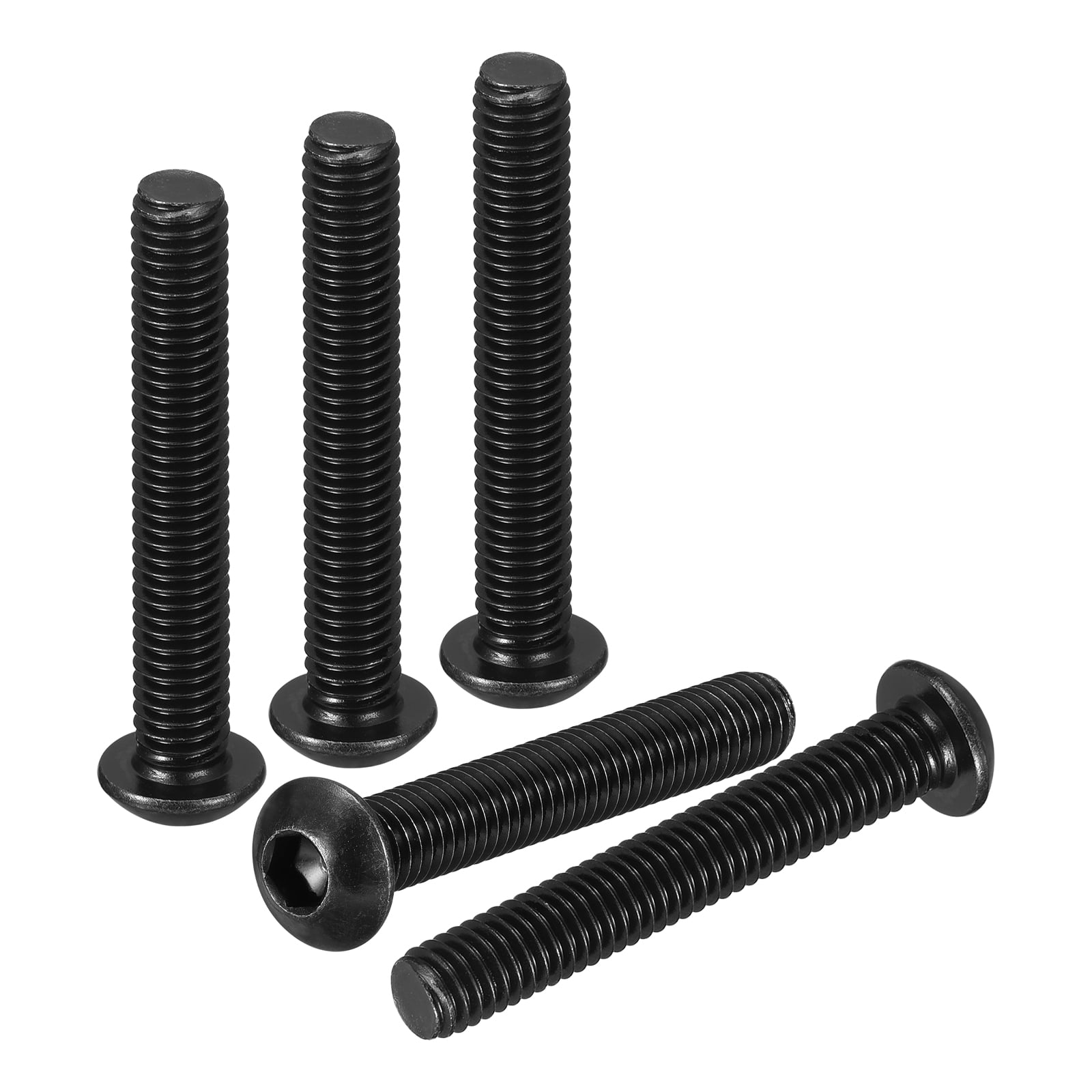Uxcell M6-1x40mm Button Head Socket Cap Screws - 100Pack - Good for Road Bicycle, Mountain Bike, Auto, Motorcycle - Carbon Steel Black Oxide - Hex Drive Fasteners