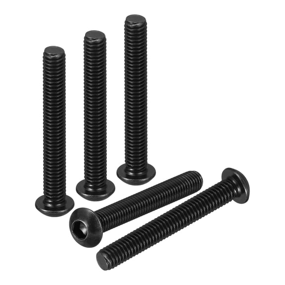 Uxcell M6-1x45mm Button Head Socket Cap Screws - 100Pack - Good for Road Bicycle, Mountain Bike, Auto, Motorcycle - Carbon Steel Black Oxide - Hex Drive Fasteners
