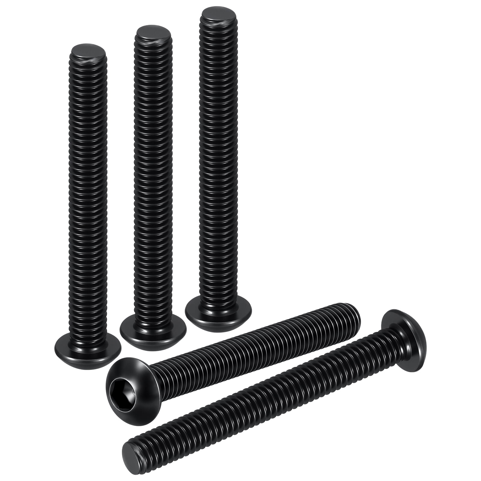 Uxcell M6-1x50mm Button Head Socket Cap Screws - 100Pack - Good for Road Bicycle, Mountain Bike, Auto, Motorcycle - Carbon Steel Black Oxide - Hex Drive Fasteners
