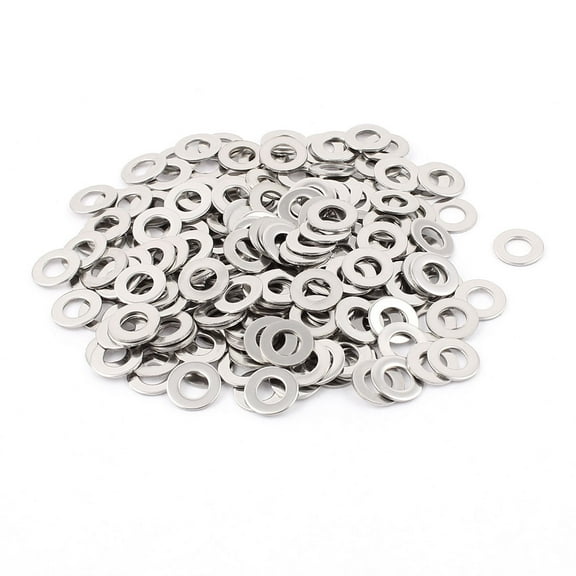 Uxcell M6 304 Stainless Steel Plain Flat Washers Spacer Silver Tone (200-pack)