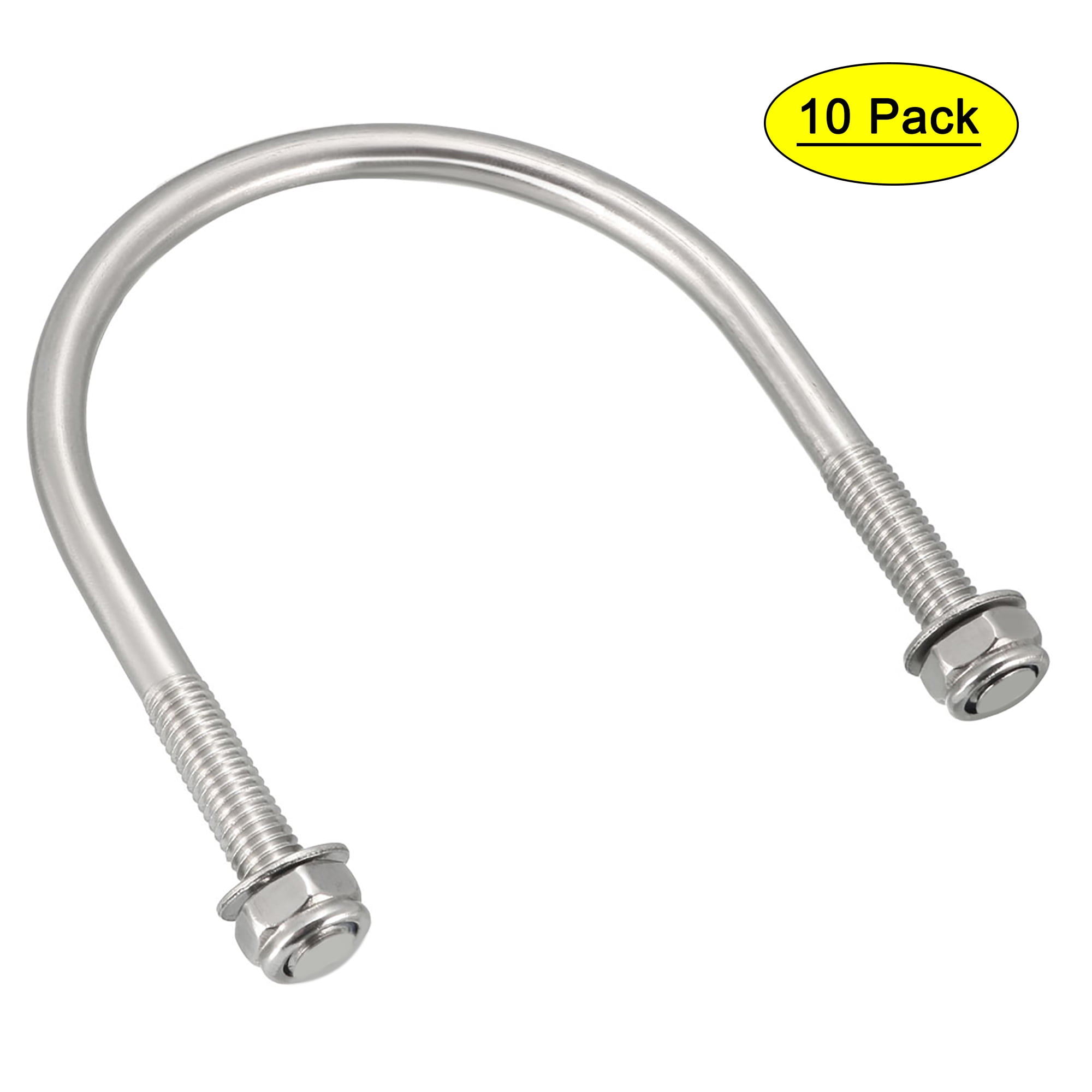 Uxcell M6 60mm Inner Width U-Bolts 304 Stainless Steel 10 Pack