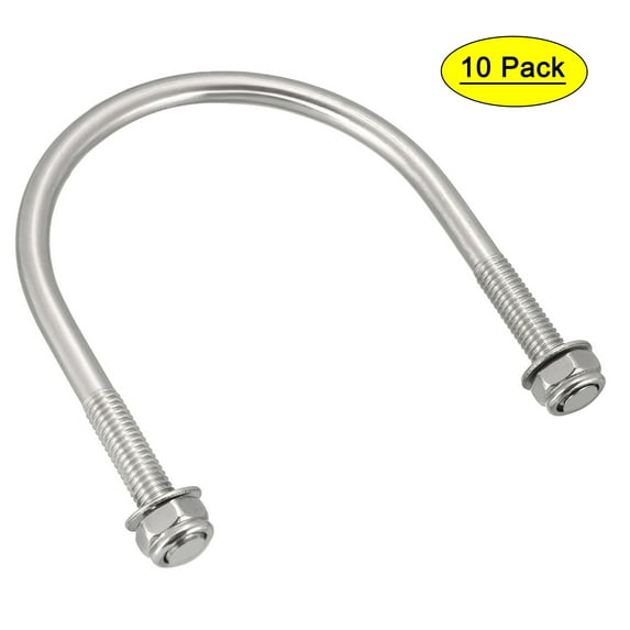 Uxcell M6 60mm Inner Width U-Bolts 304 Stainless Steel 10 Pack