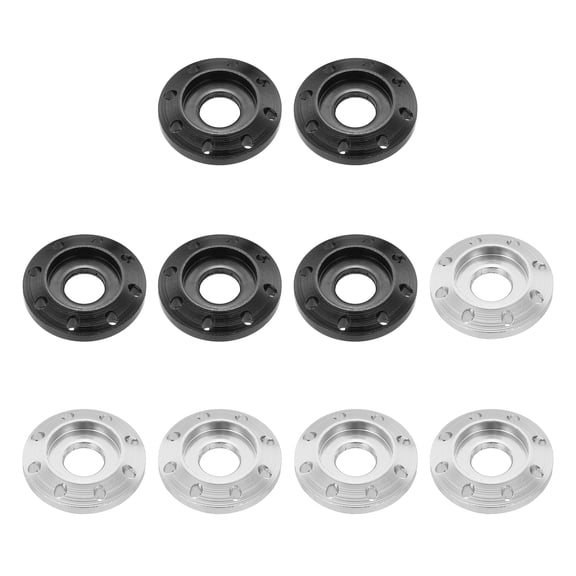 Uxcell M6 Aluminum Eight Holes Washer, Aluminum Alloy Disc Washer Anodized Colorful Decorative Gasket for Drones/RC/FPV /Electric Motorcycle(Pack of 10, Black/Silver)