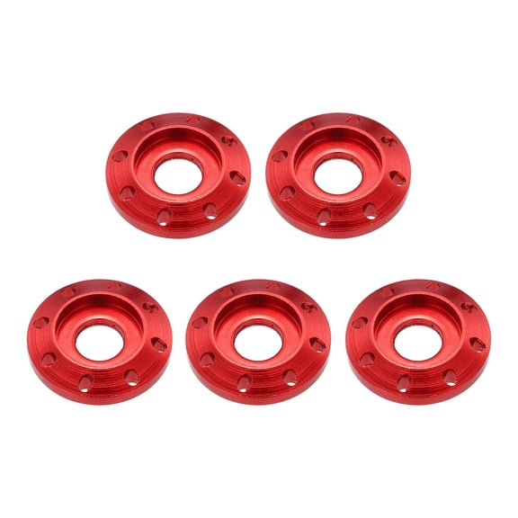 Uxcell M6 Aluminum Eight Holes Washer, Aluminum Alloy Disc Washer Anodized Colorful Decorative Gasket for Drones/RC/FPV /Electric Motorcycle(Pack of 5, Red)