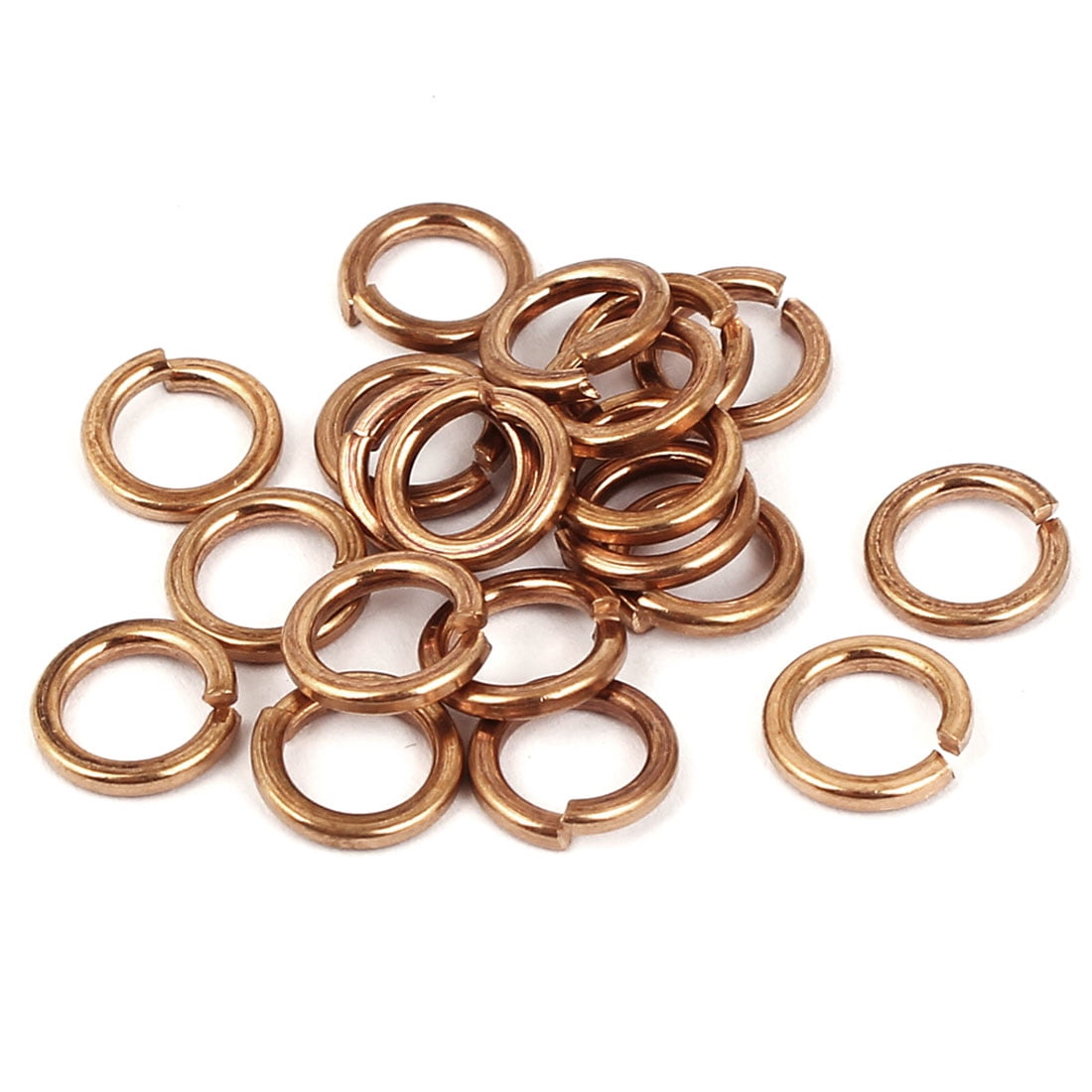 Uxcell M6 Copper Split Lock Sealing Ring Spring Washer Fastener (20 ...