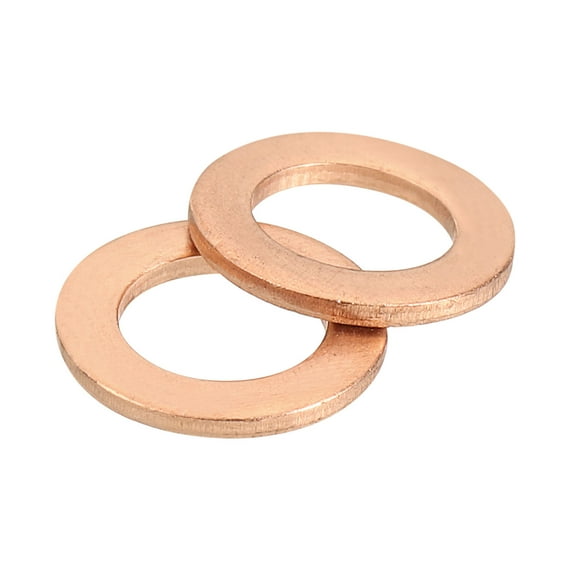Uxcell M6 Flat Washer, 50 Pack Copper Ring Washers 10mm OD Metal Sealing Gasket Ring