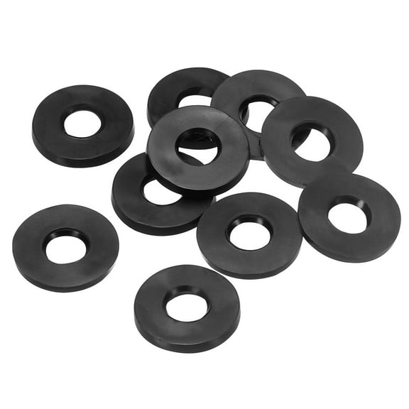 Uxcell M6 Rubber Flat Washer, 10 Pack 6mm ID 13mm OD 1.6mm Thick Sealing Spacer Gasket Ring, Black