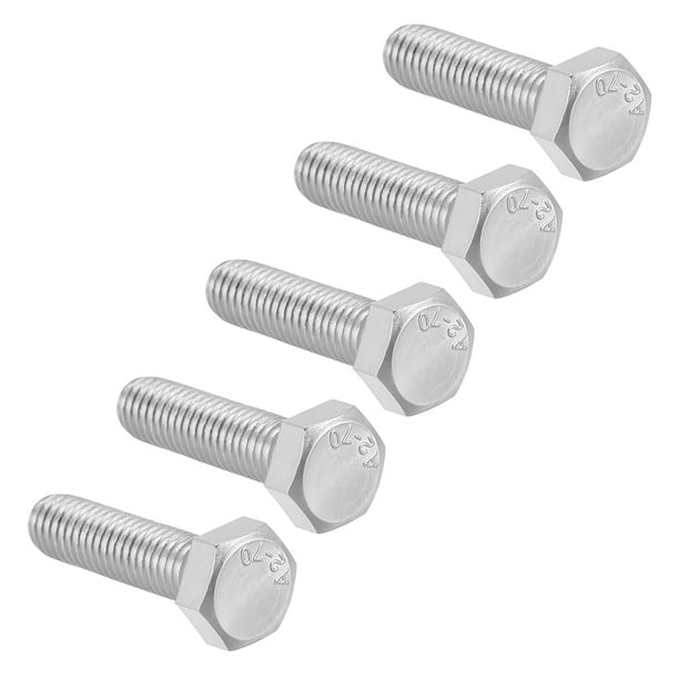 Uxcell M6 Thread 70mm Hex Screw Bolts 304 Stainless Steel 5 Pack ...