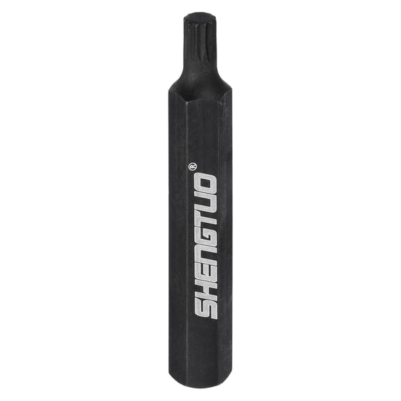Uxcell M6 Torx Screwdriver Bits 3/8" Hex Shank 75mm/2.95" Length, Non-magnetic 12 Point Head Hex Screw Driver Bits, S2 Steel HRC46-50 for Electric Manual Screwdrivers Repair, Black