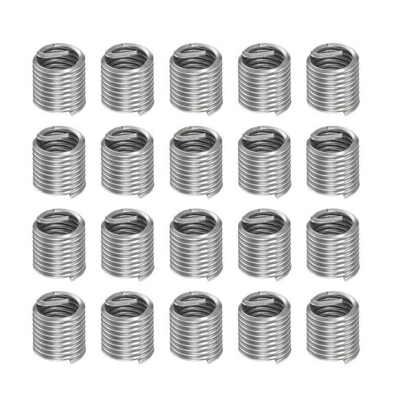 Uxcell M6 x 1 2D 12mm 304 Stainless Steel Wire Thread Insert Threaded Sleeve 20 Pack