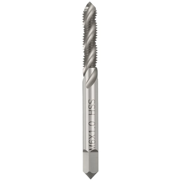 Uxcell M6 x 1 Spiral Flute Thread Tap - M2 High Speed Steel 3 Flute Right Hand Thread Tap Polished Finish Screw Thread Milling Machine Taps Threading Tapping