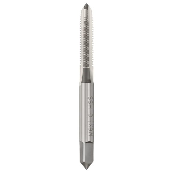 Uxcell M6 x 1 Straight Flute Tap - M2 High Speed Steel Metric 3 Flute Right Hand Thread Tap Polished Finish Screw Thread Milling Machine Taps Threading Tapping