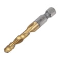 thumbnail image 1 of Uxcell M6 x 1 Titanium Coated High Speed Steel 4341 Combination Drill Tap Bit, 1 of 6