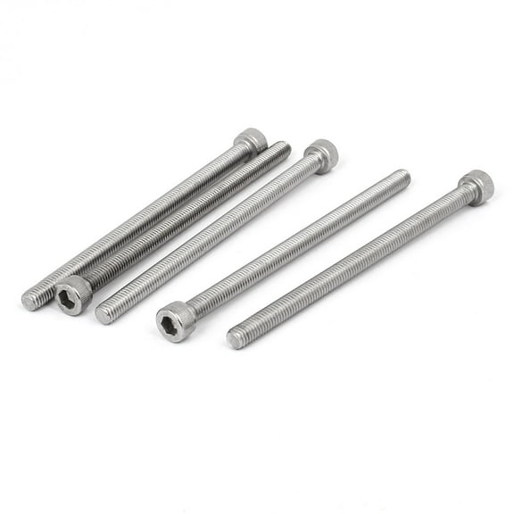 Uxcell M6 x 100mm Thread 304 Stainless Steel Hex Socket Head Cap Screw Bolt DIN912 (5-pack)